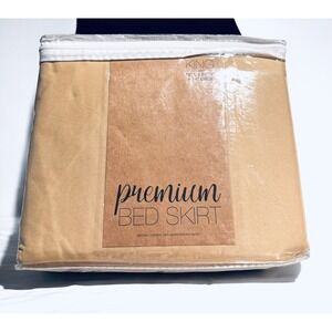 ienjoy Home Home Collection Gold Bed Skirt King Size Pleated Corners